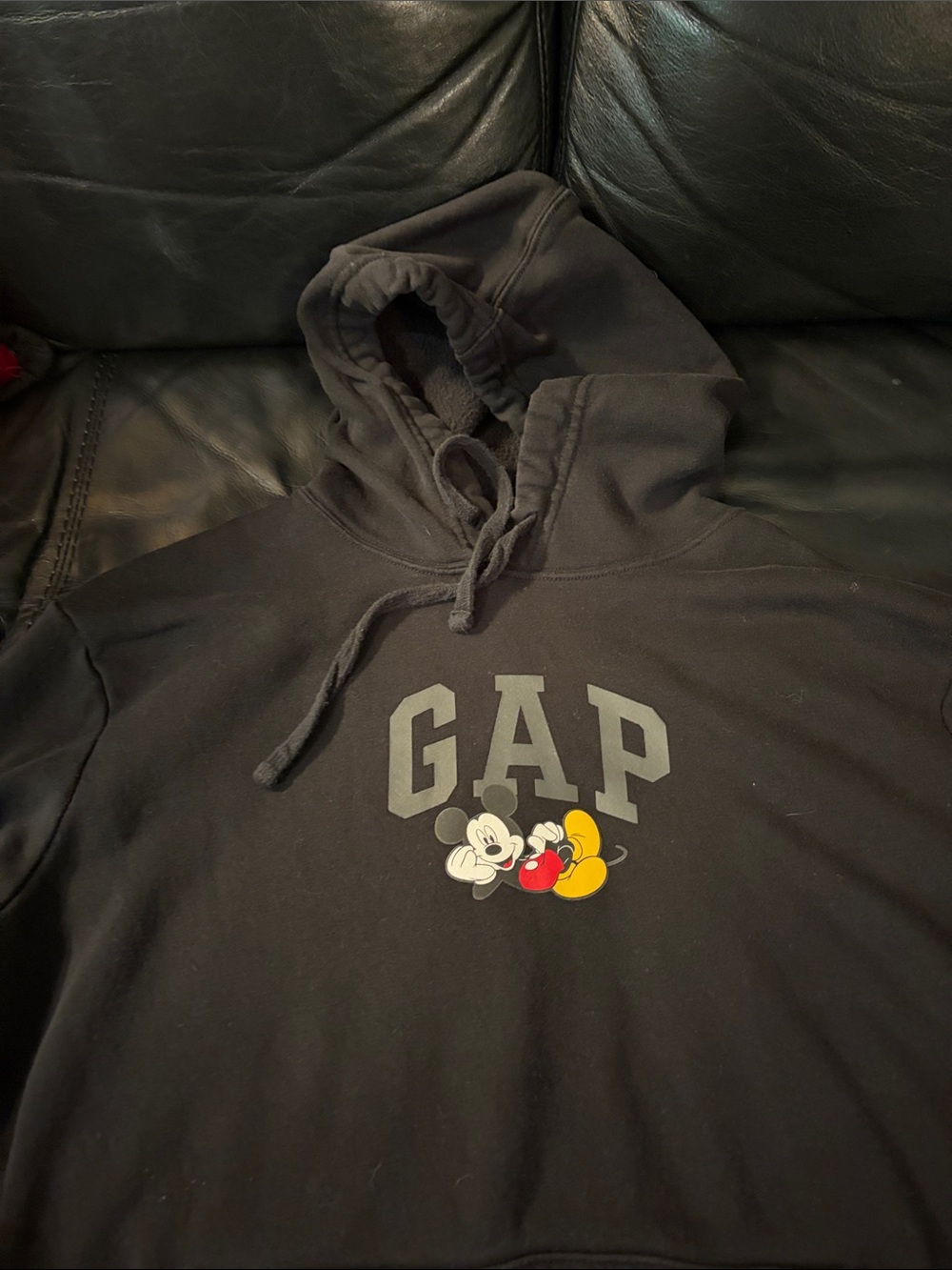 GAP Black Hoodie with Mickey Mouse Graphic